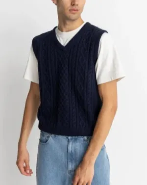 Mohair Knit Vest in Navy