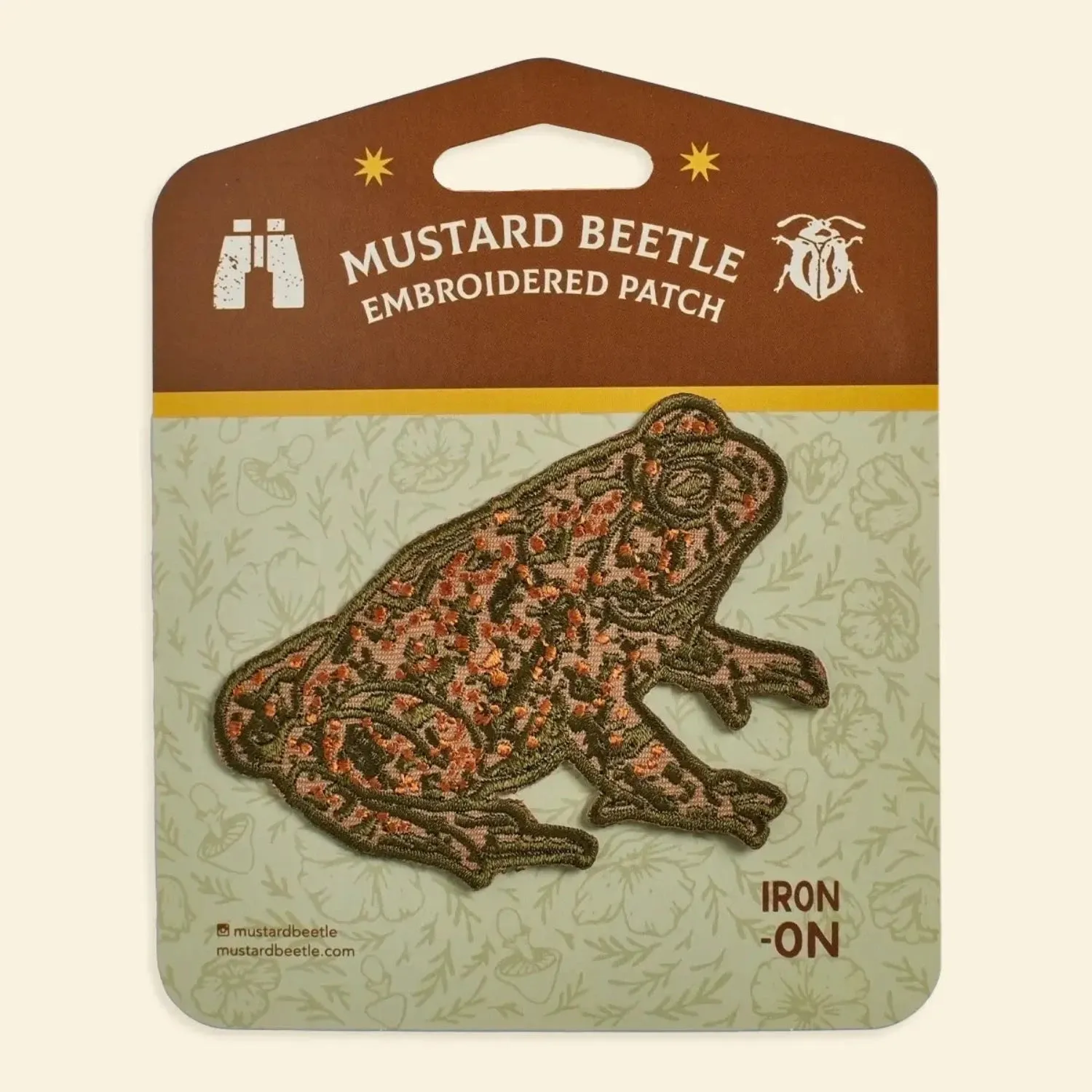 Mustard Beetle Toad Iron On Patch