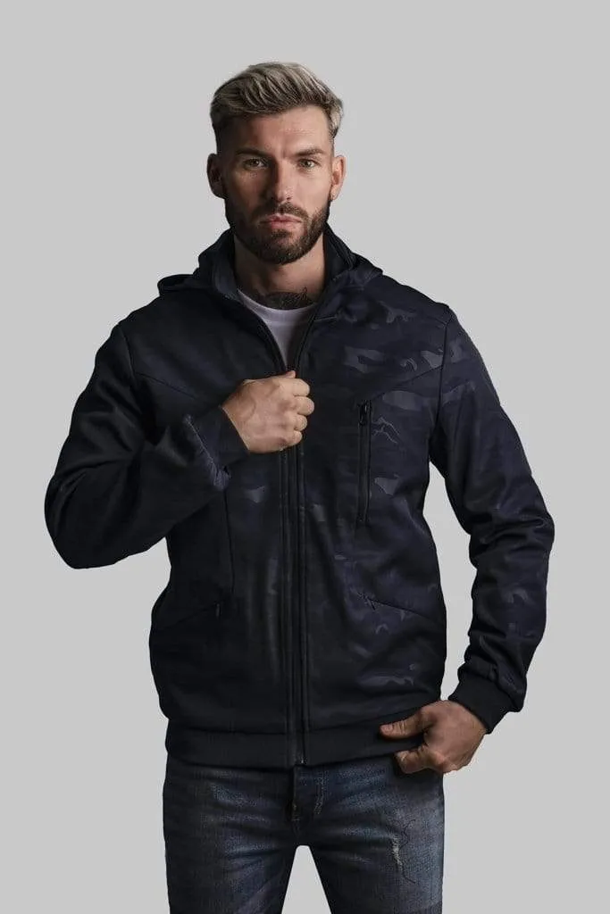 Navy Full Zip Up Camo Jacket