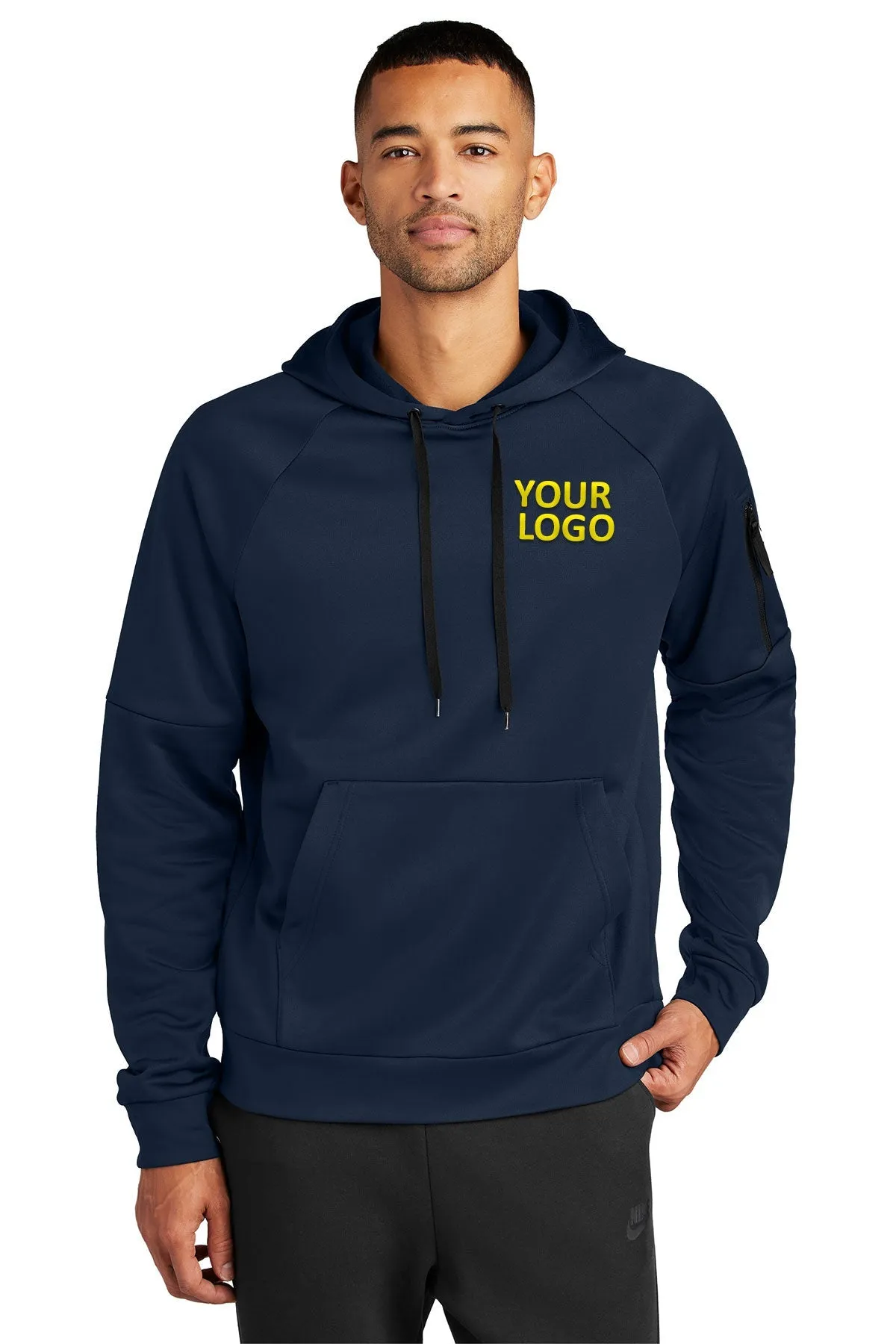 Nike Therma-FIT Pocket Pullover Branded Hoodies, Navy