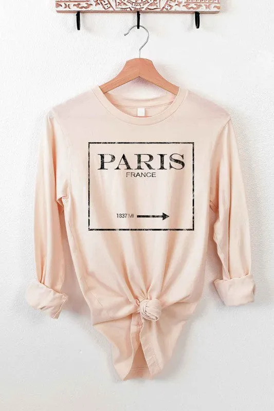 PARIS FRANCE LONG SLEEVE TEE