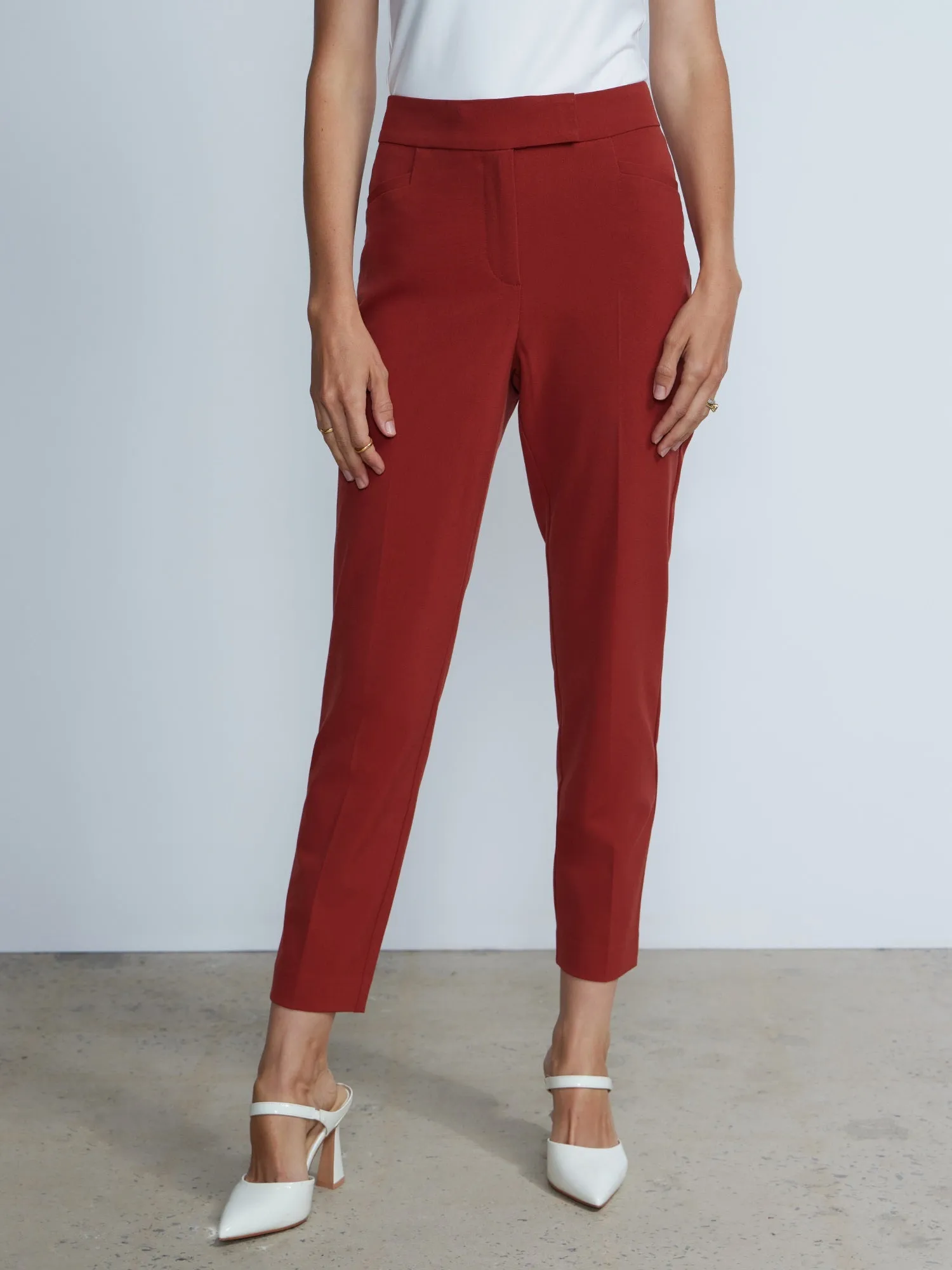 Petite High Rise Straight Leg Pant