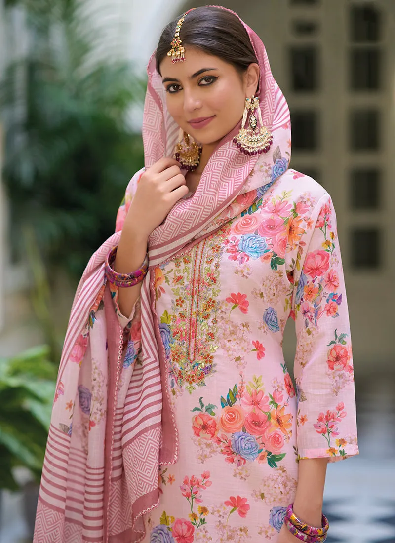 Pink Floral Gota Patti Embroidered Salwar Kameez