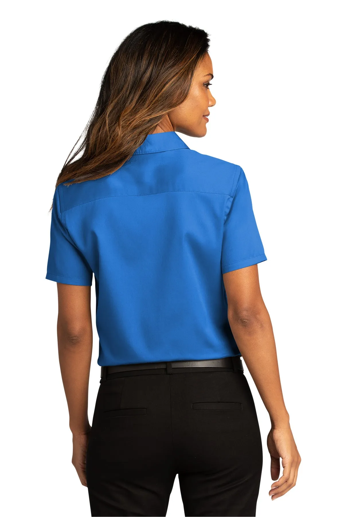 Port Authority® Women's Short Sleeve SuperPro React ™ Twill Shirt - Strong Blue