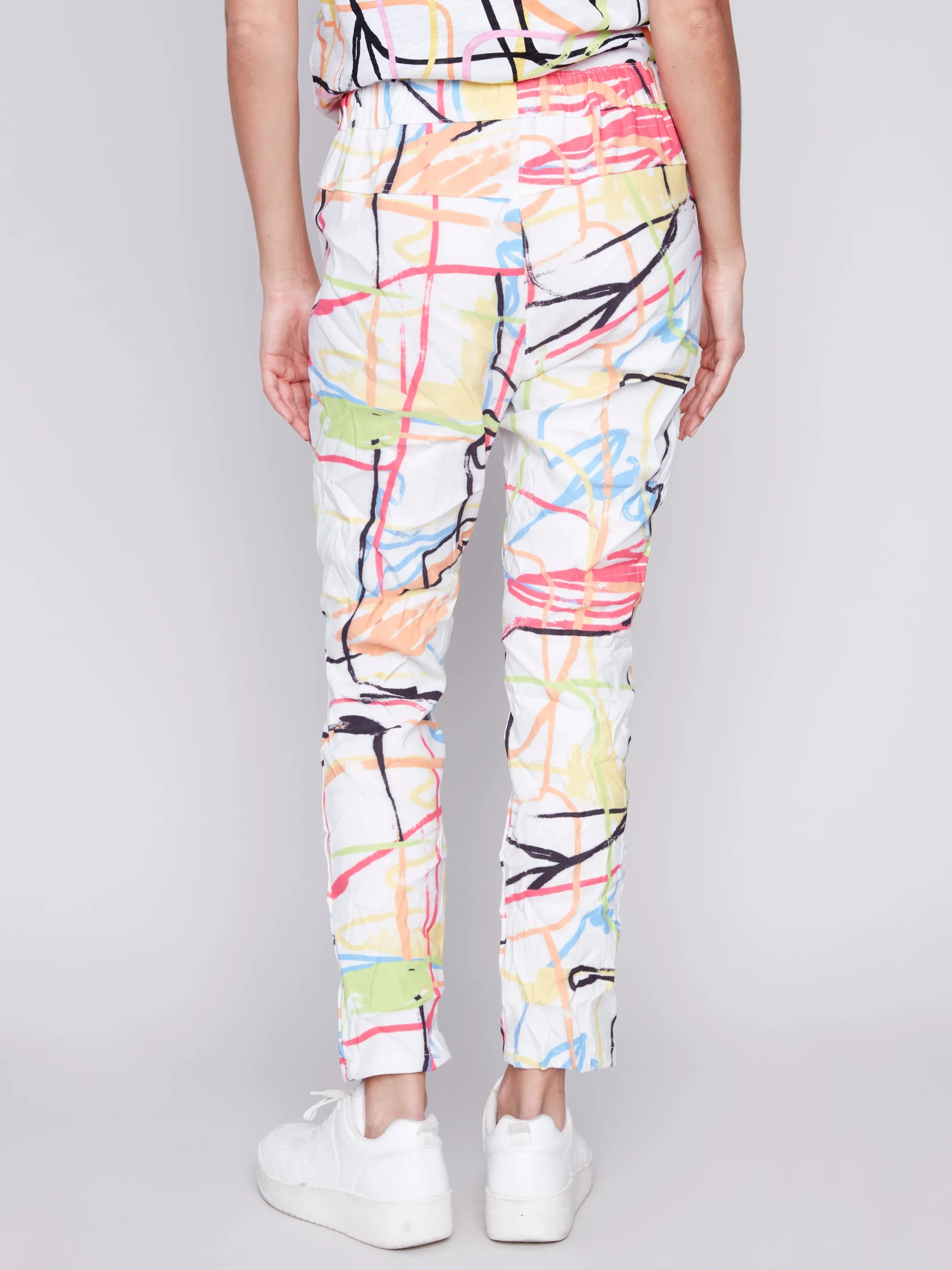 Printed Crinkle Jogger Pants