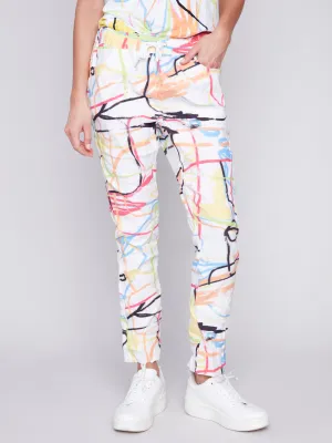 Printed Crinkle Jogger Pants