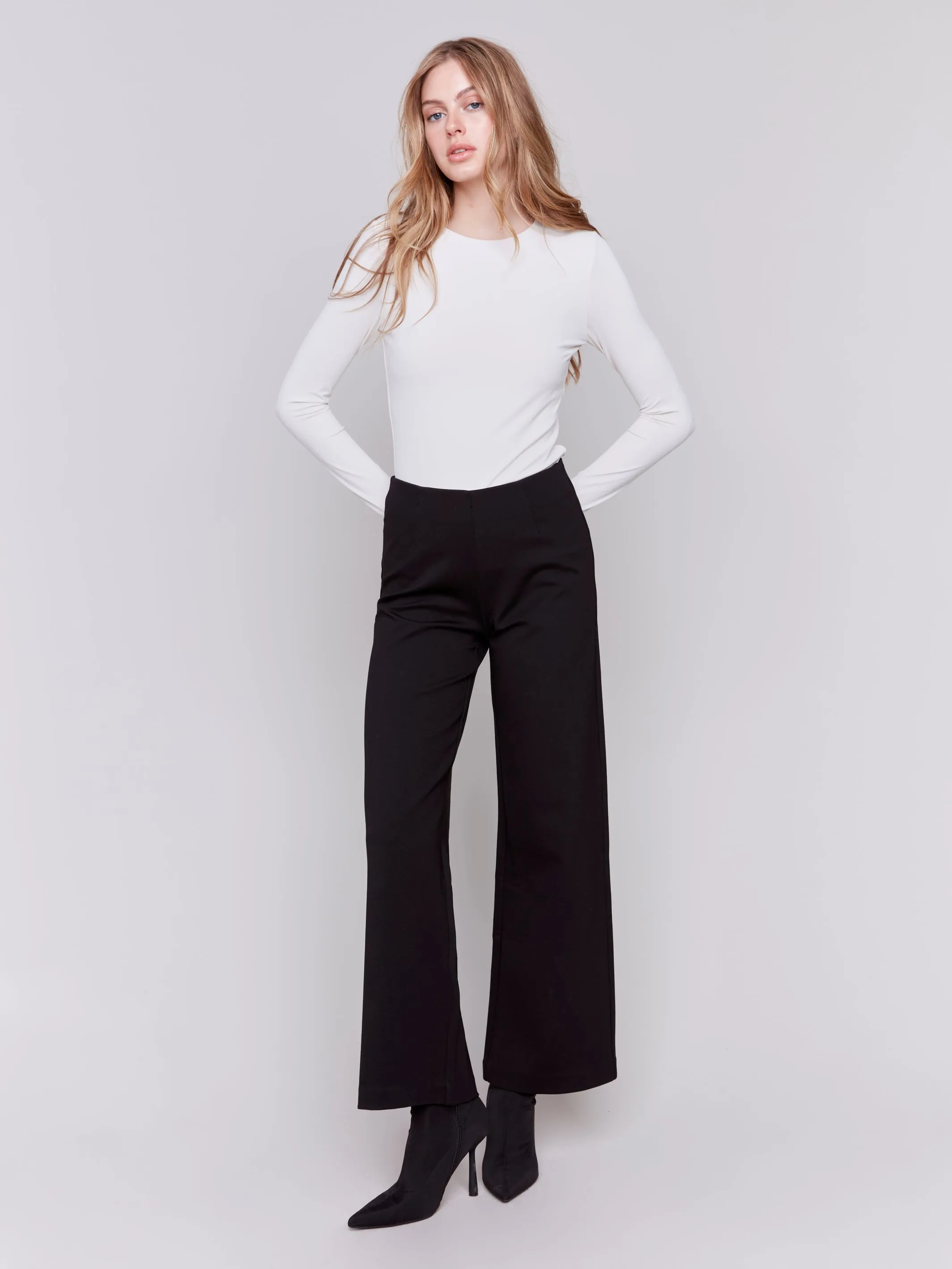 Pull-On Ponte Flare Pants