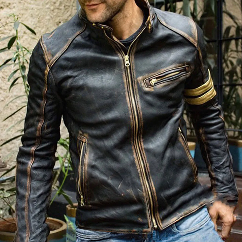 Retro 2.0 Cafe Racer Leather Jacket, Handmade Jacket