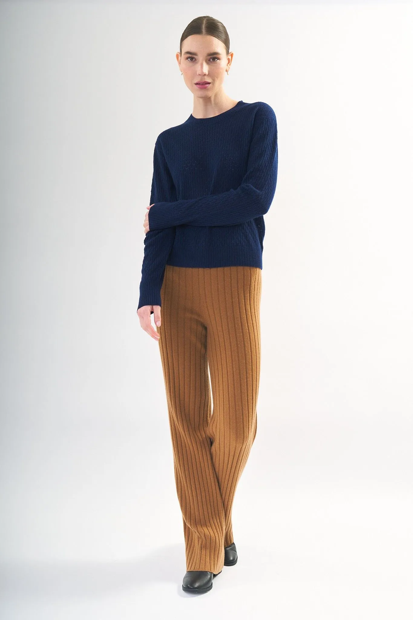 Robertson Madison 100% Cashmere Crewneck CC-262 | Navy | Clearance Final Sale