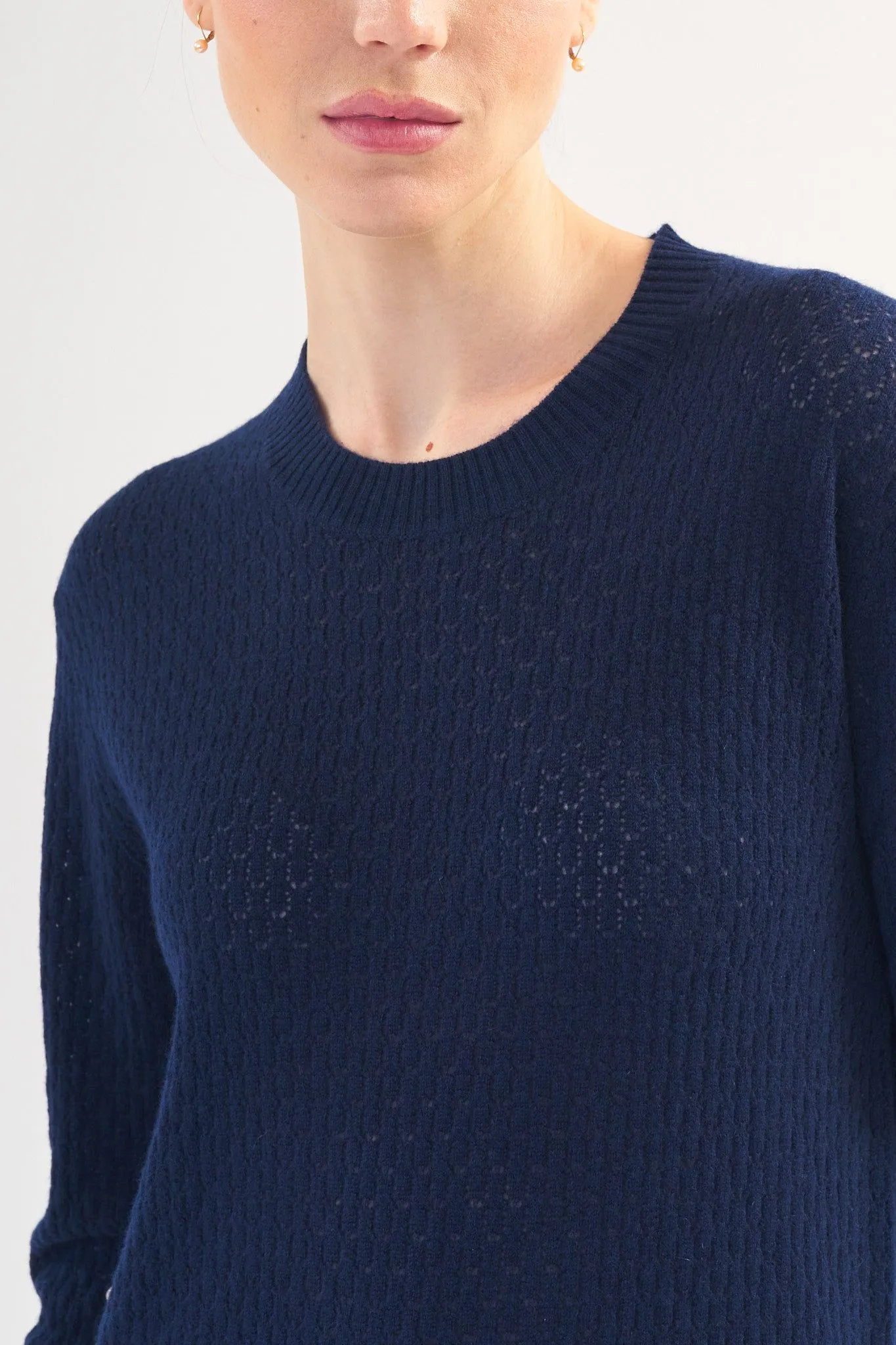 Robertson Madison 100% Cashmere Crewneck CC-262 | Navy | Clearance Final Sale