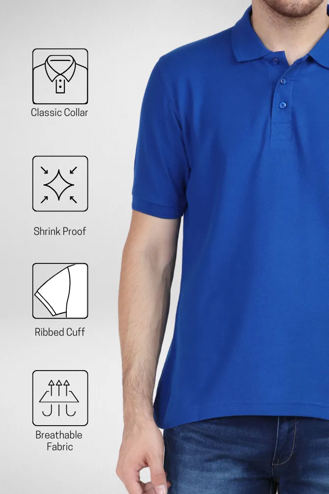 Royal Blue and Petrol Blue Polo T-Shirts Combo for Men