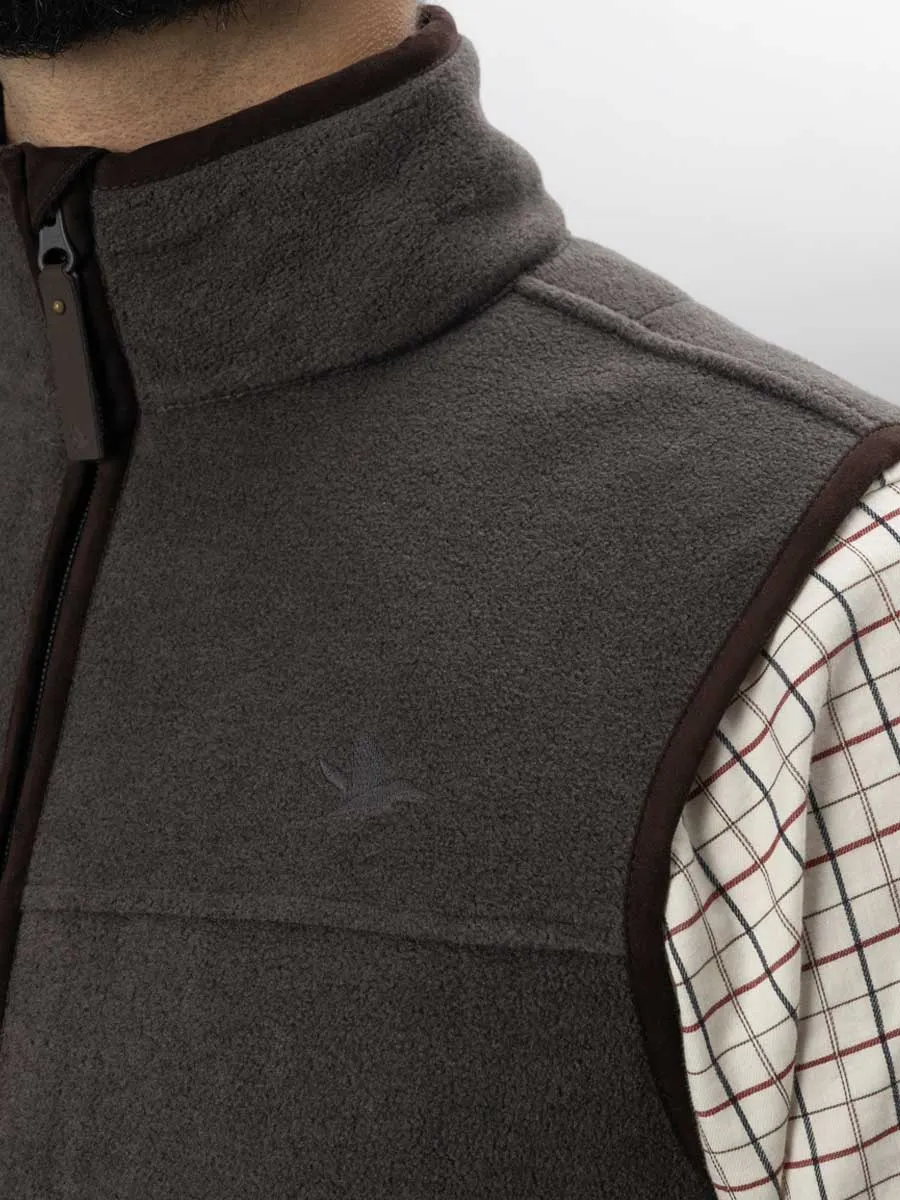 SEELAND Woodcock Earl Fleece Waistcoat - Mens - Dark Grey Melange