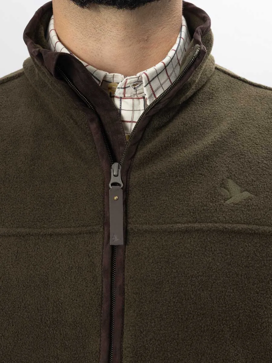 SEELAND Woodcock Earl Fleece Waistcoat - Mens - Pine Green Melange