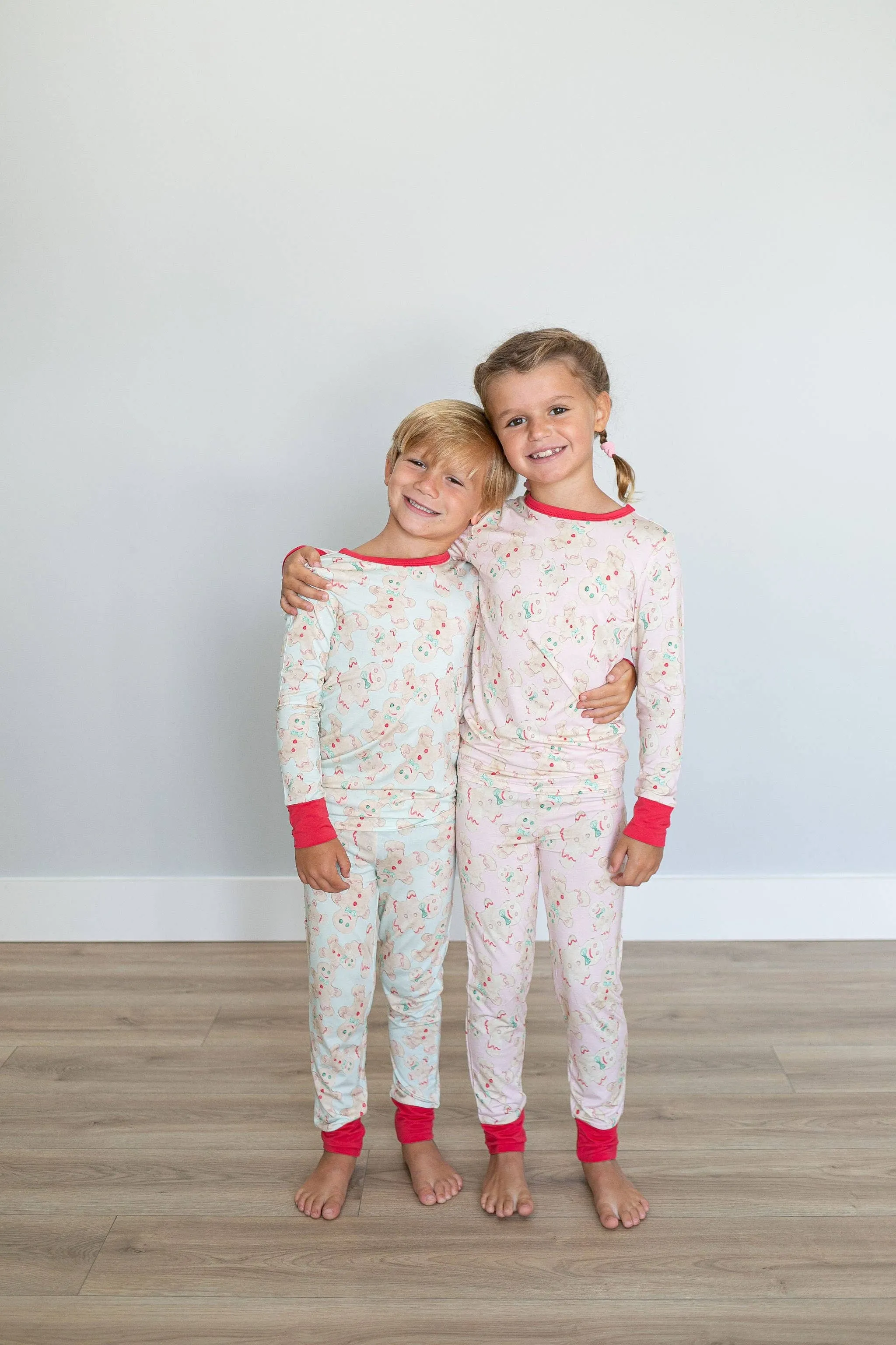 Sweet Bay Clothing - Blue Gingerbread Two Piece Pajama Pants Set