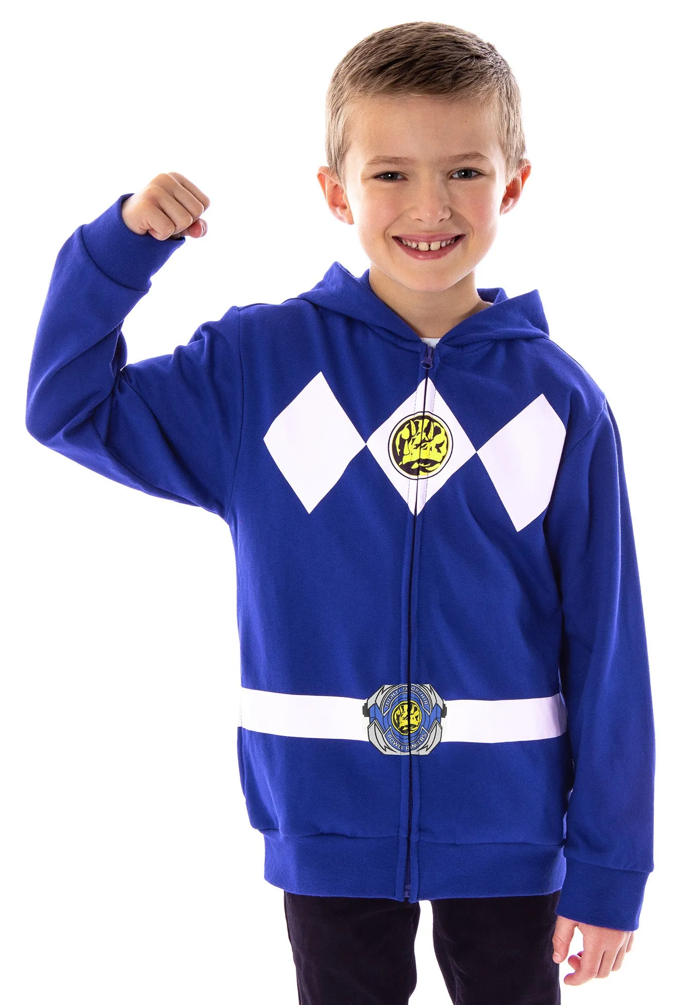 The Power Rangers Boys Mesh Face Covering Full-Zip Costume Hoodie