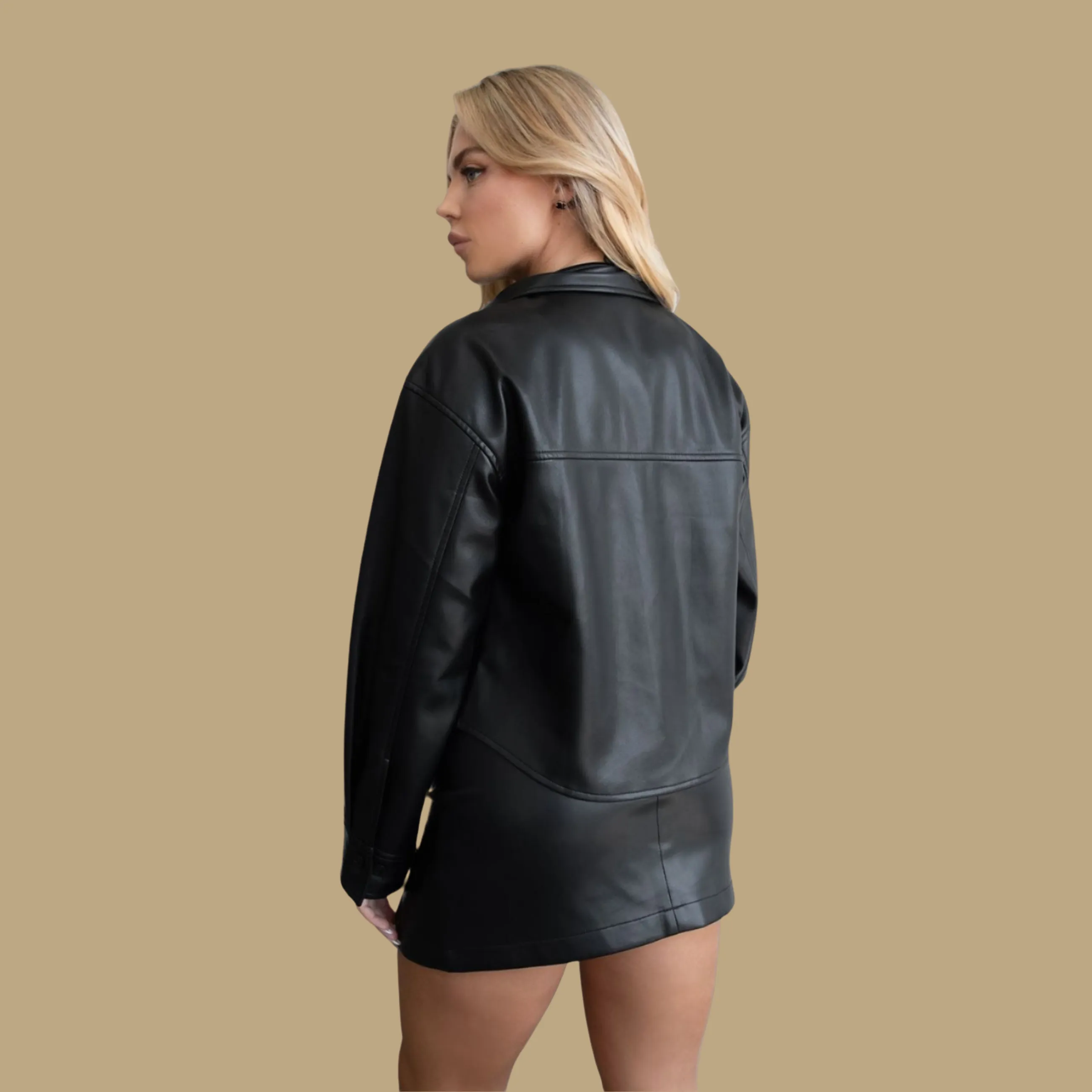 TIC TOC - "Hayleigh" - Leather Cropped Jacket