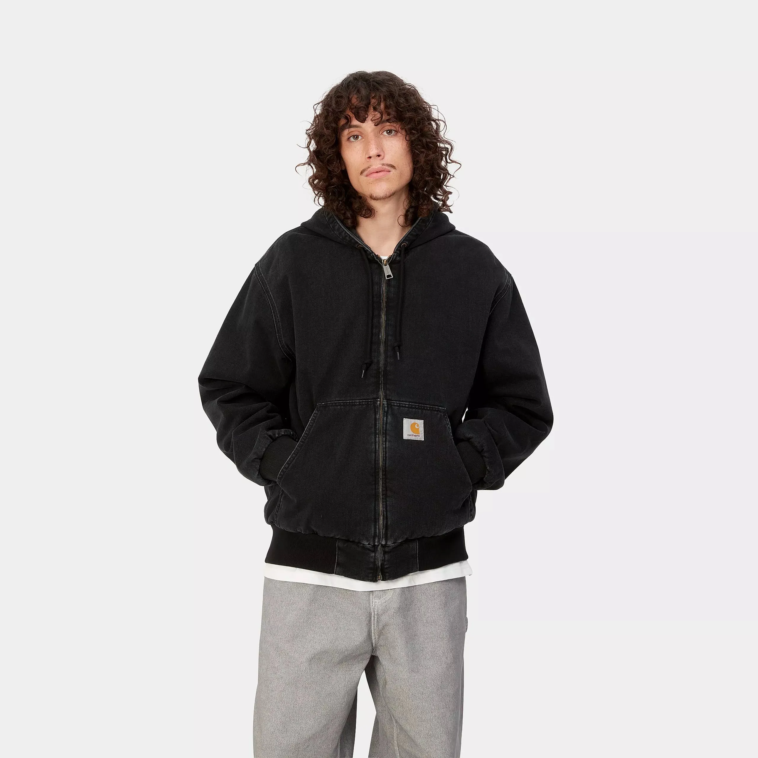 W' OG Active Jacket / CARHARTT ZIP / BLACK (STONE WASHED)