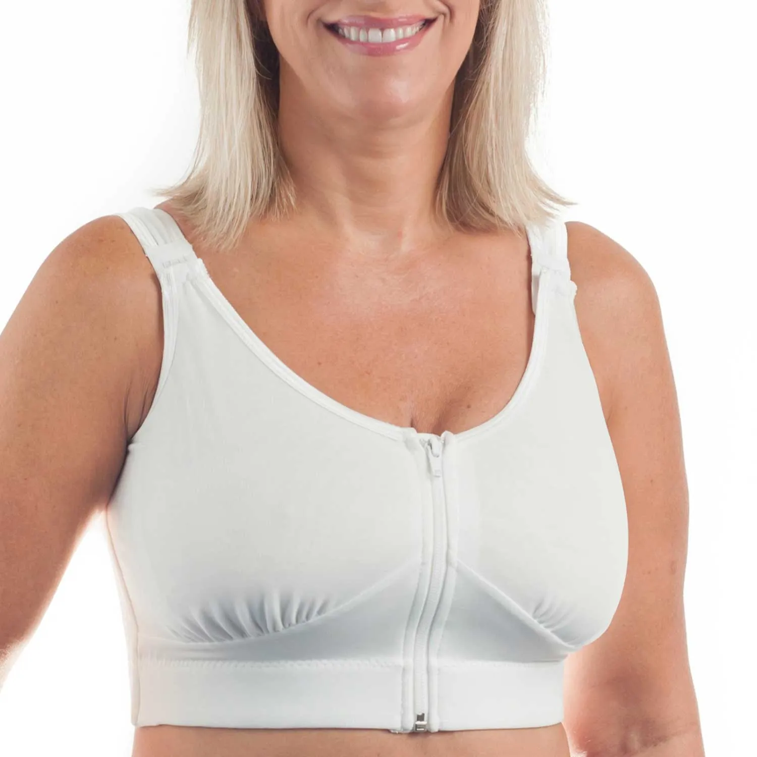 Wear Ease 792 Compression Bra w/Fiberfill Breast Forms & Drainage Tube Pouches