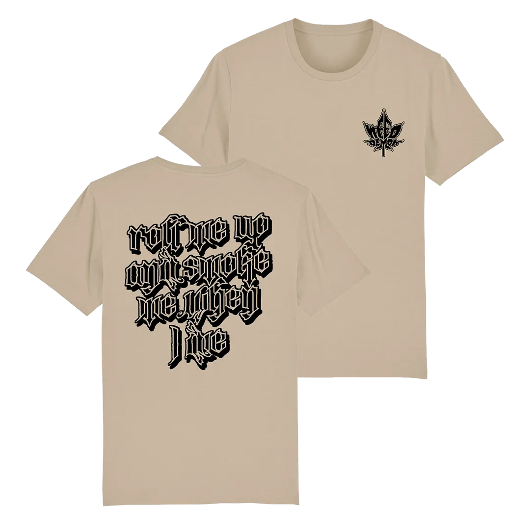 Weed Demon - Black Logo Double Sided T-Shirt - Sand