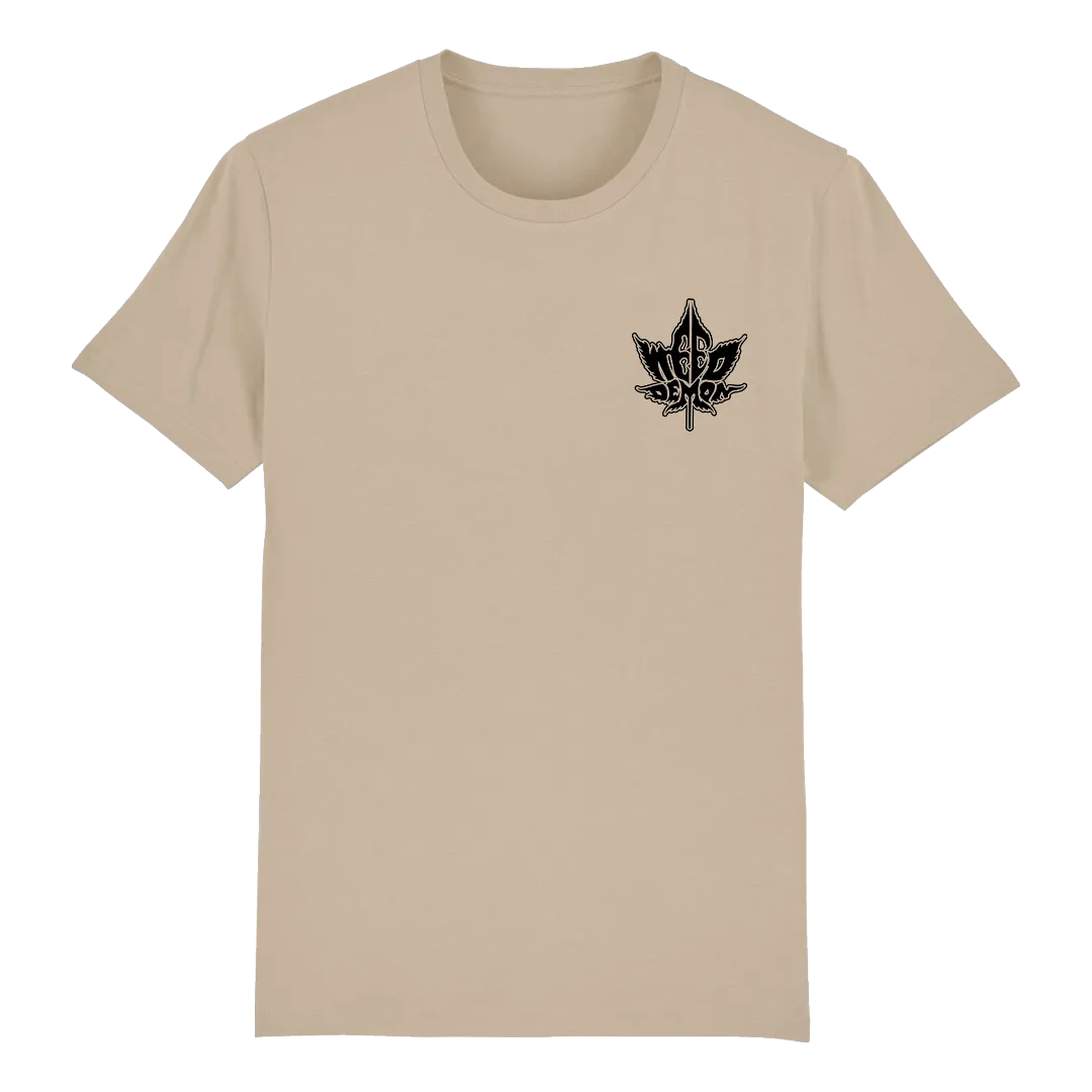 Weed Demon - Black Logo Double Sided T-Shirt - Sand