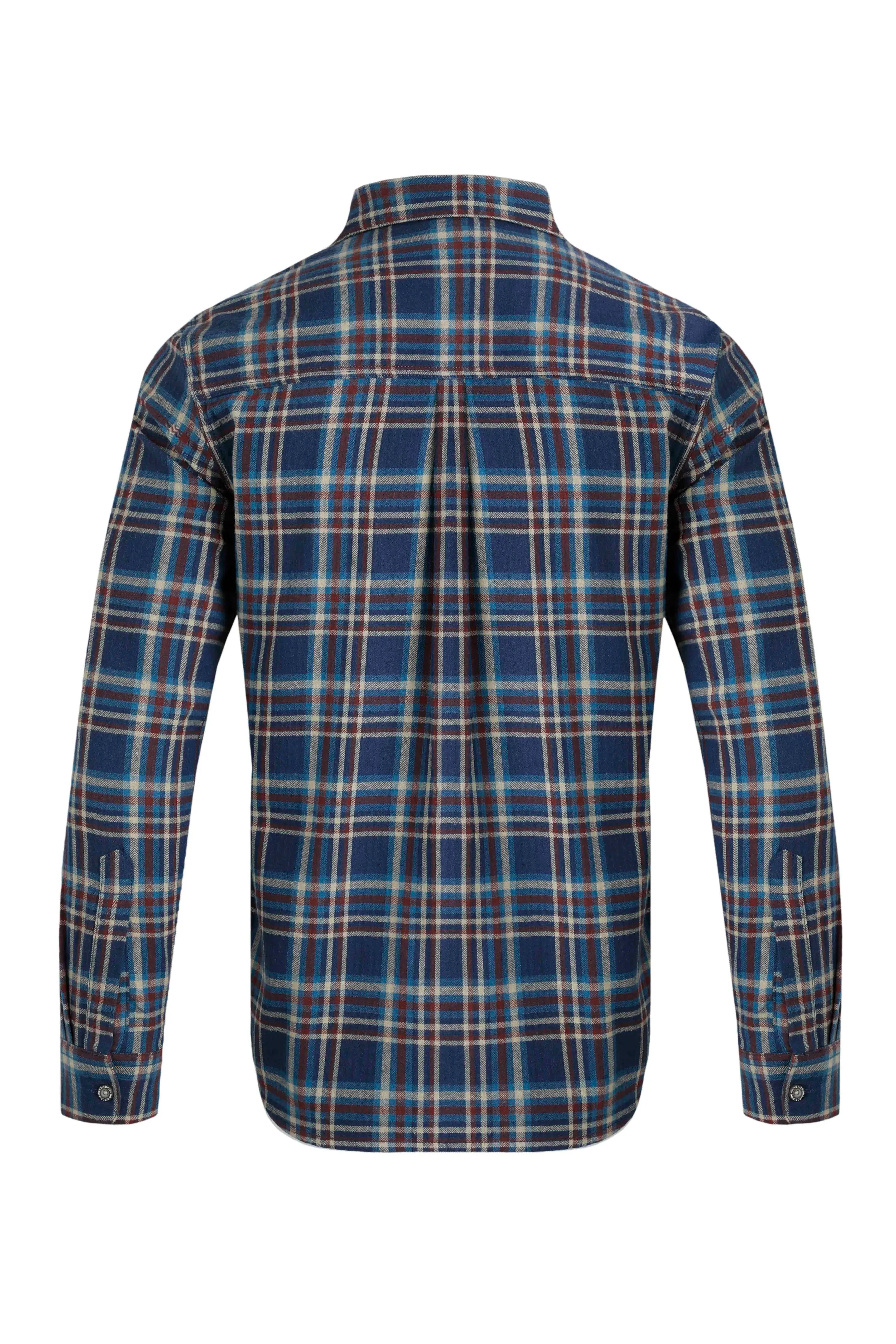 Weird Fish 2XL Navy Broxton Organic Cotton Herringbone Check Shirt