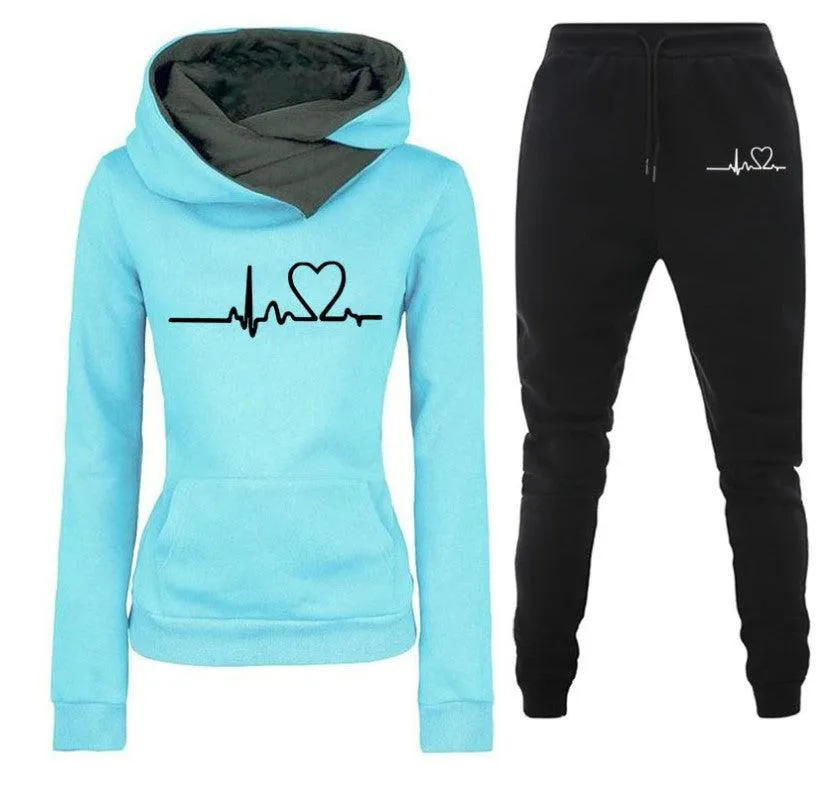 Women Warm Hoodies Pants Outfits