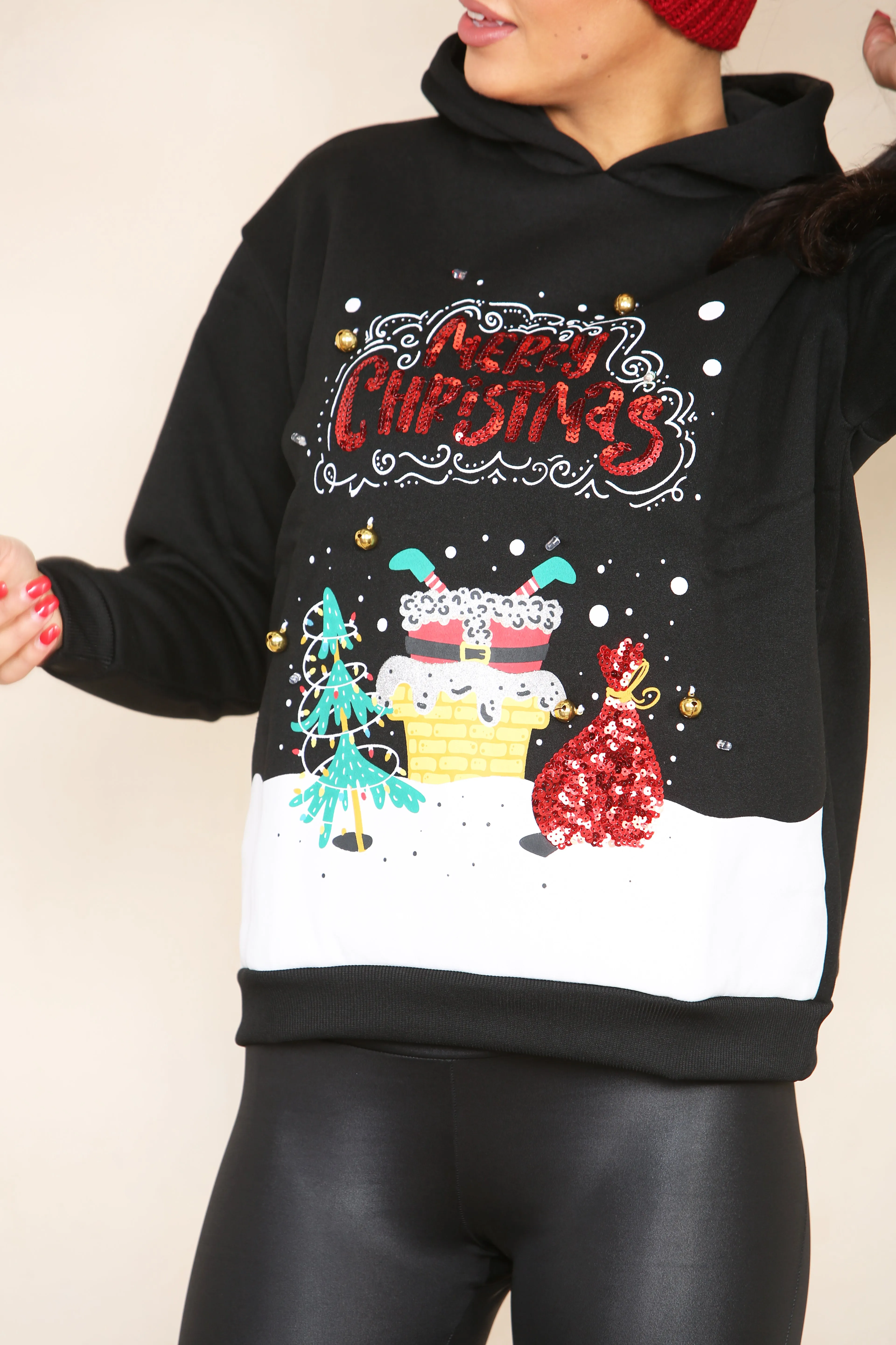 Womens 3D Christmas Pullover Hoodie