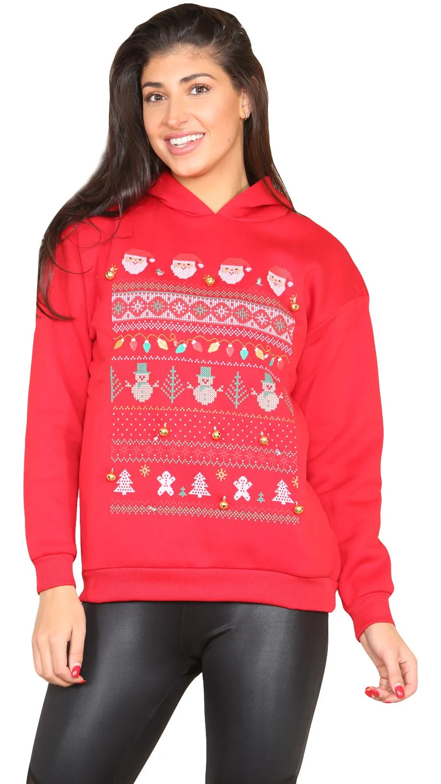 Womens 3D Christmas Pullover Hoodie