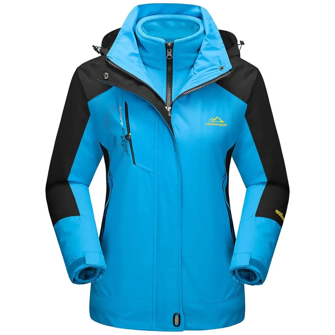 Women's Winter Coats 3-IN-1 Water Resistant Windproof Fleece Ski Jacket