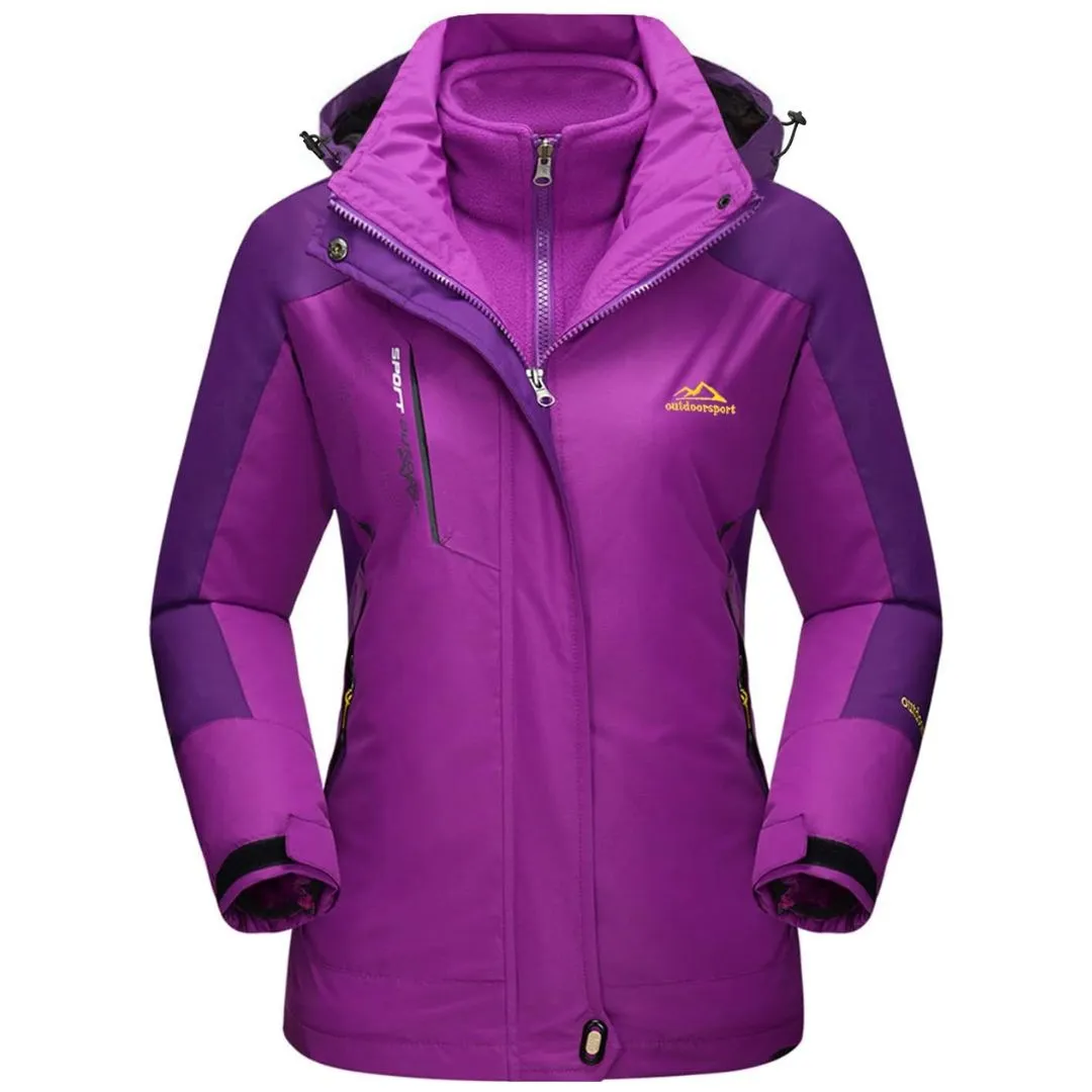 Women's Winter Coats 3-IN-1 Water Resistant Windproof Fleece Ski Jacket