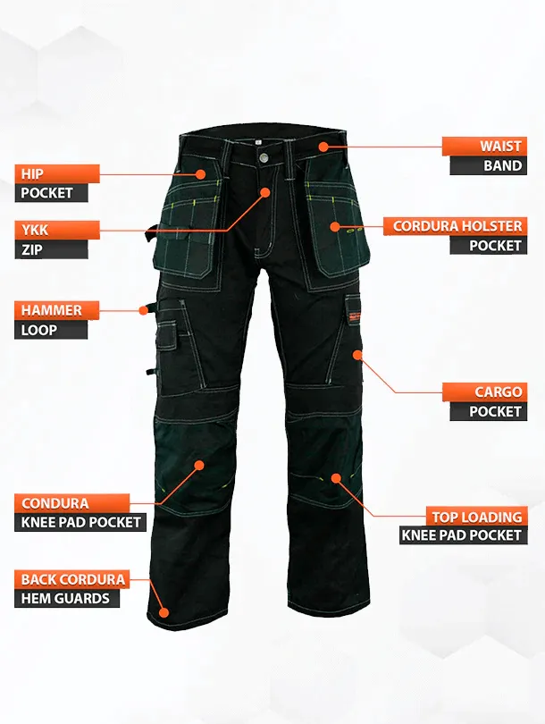 WrightFits Pro Builder Heavy Duty Work Trousers - DT