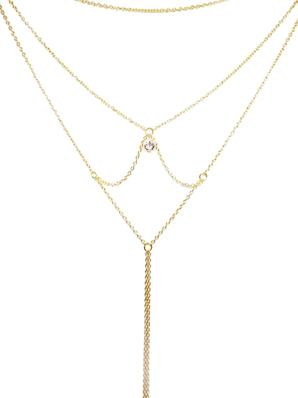 Yellow Chimes Back Chain For Women Gold Plated Layered Back Chain For Women and Girls