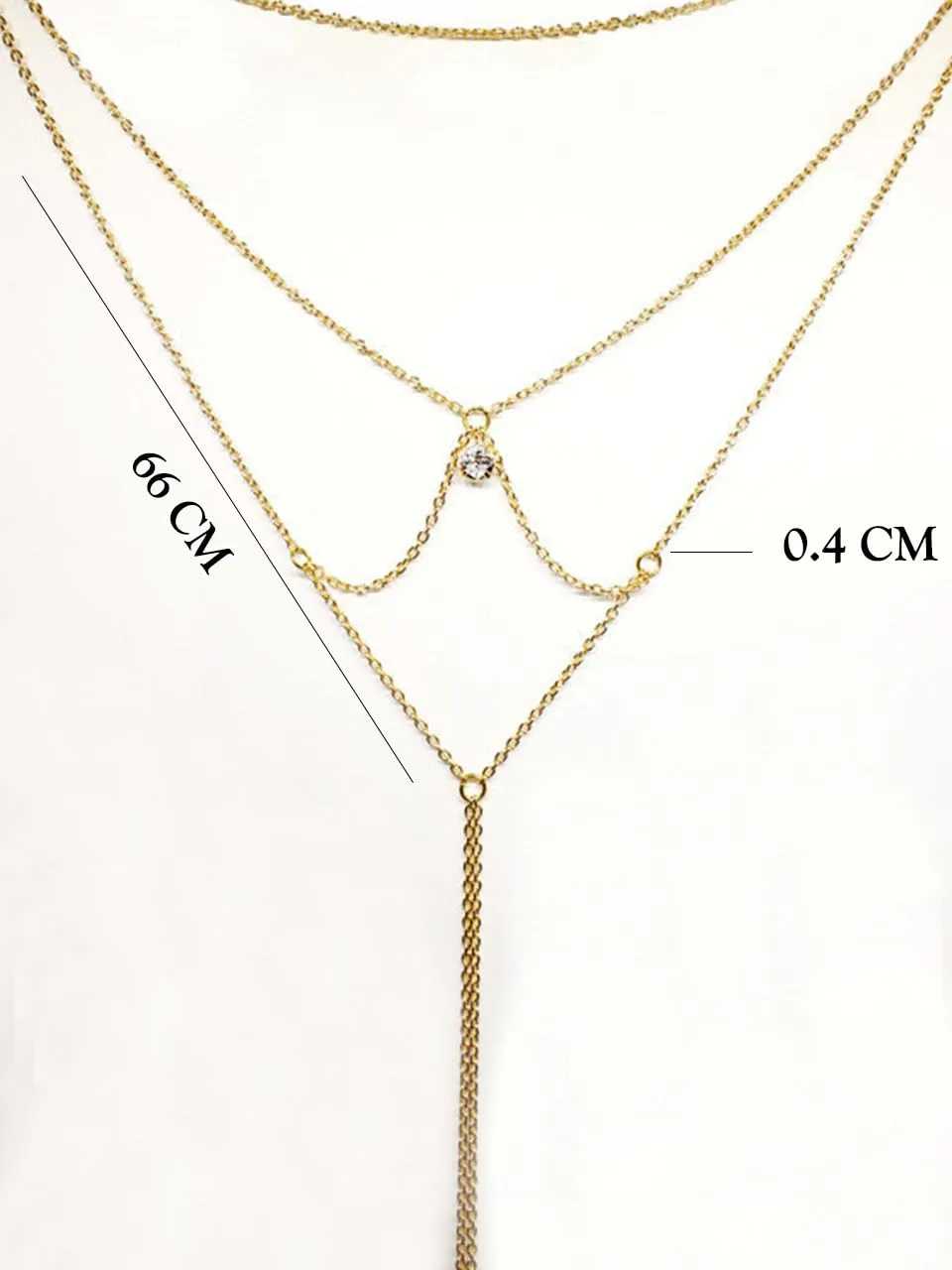 Yellow Chimes Back Chain For Women Gold Plated Layered Back Chain For Women and Girls