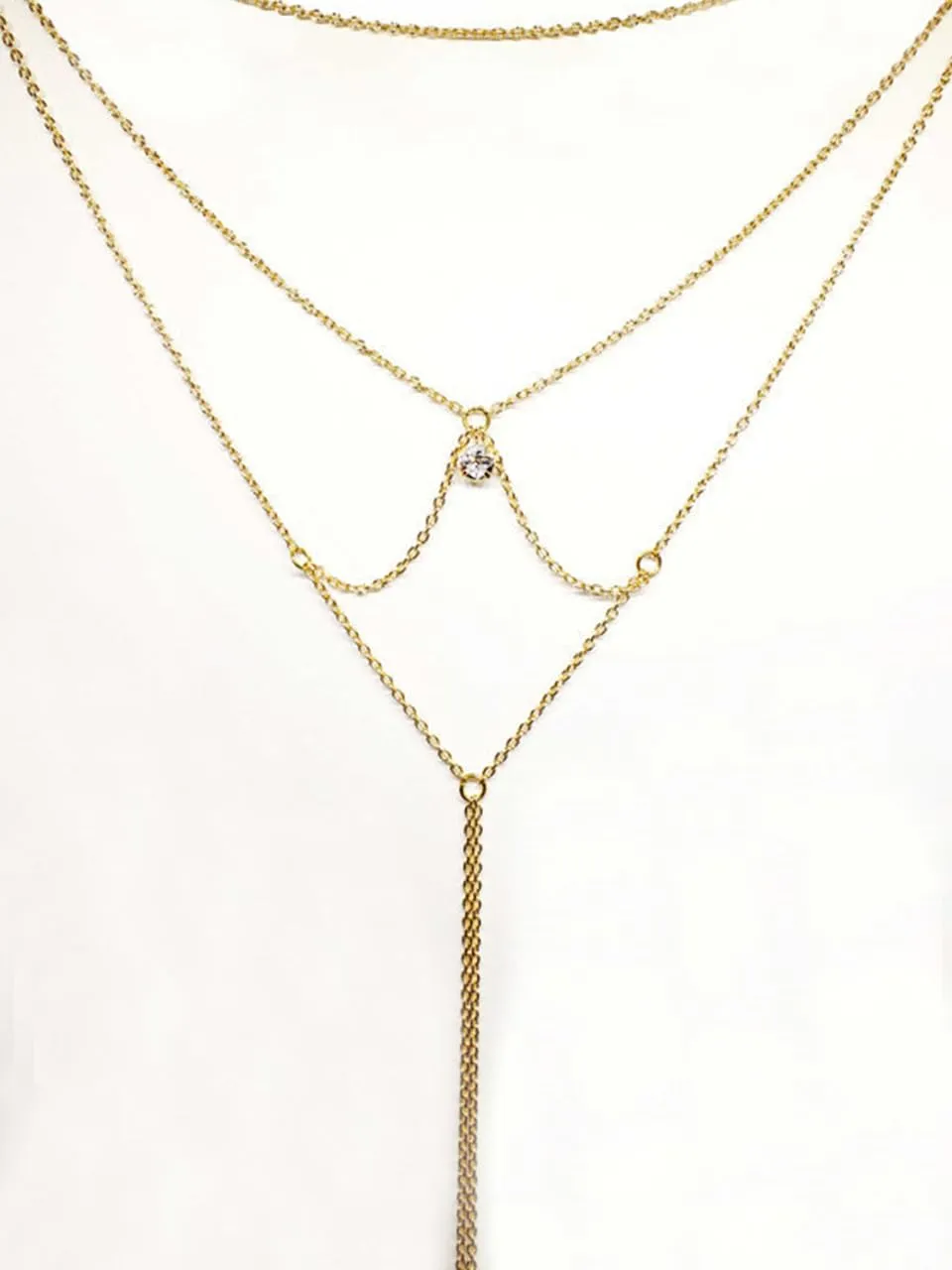 Yellow Chimes Back Chain For Women Gold Plated Layered Back Chain For Women and Girls